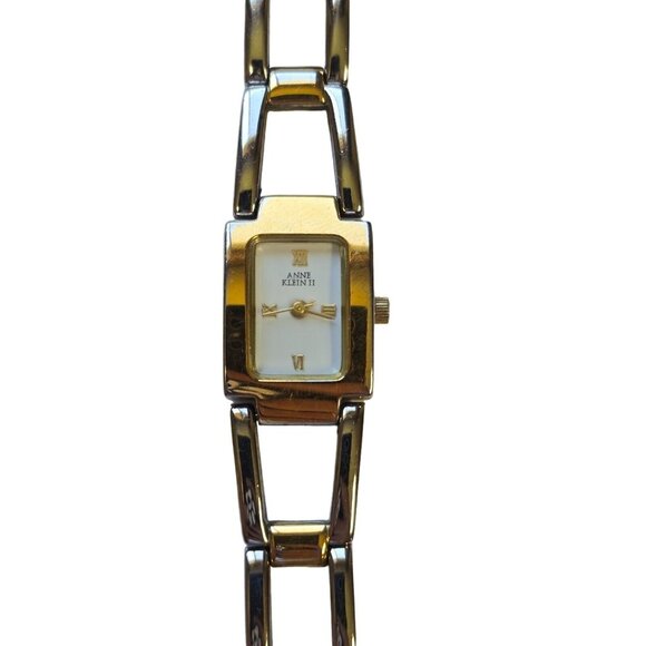 Anne Klein II Women's Gold & Silver Quartz 17mm Watch New Battery - Picture 1 of 9